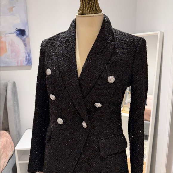 Dynamite Black Textured Blazer with Silver Buttons - Picture 2 of 4